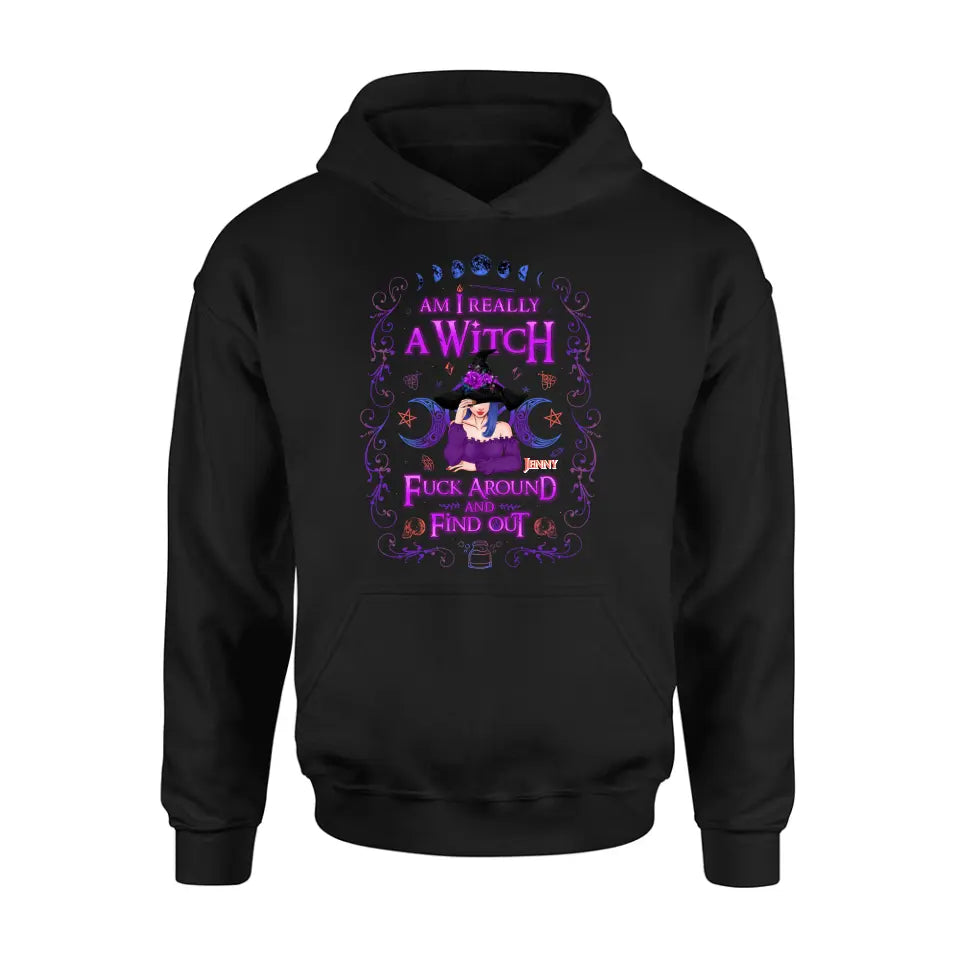 Custom Personalized Witch Shirt/ Hoodie - Gift Idea For Halloween - Am I Really A Witch
