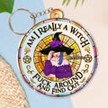 Personalized Witch Acrylic Keychain - Gift Idea For Halloween/Witch - Am I Really A Witch