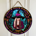 Personalized Witch Wooden Sign - Gift Idea For Halloween/Wicca Decor/Pagan Decor - Check Your Energy Before You Come In This House