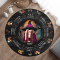 Personalized Witch Round Rug - Gift Idea For Halloween/Wicca Decor/Pagan Decor