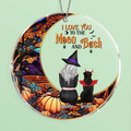 Personalized Halloween Dog Mom Circle Acrylic Ornament - Up to 4 Dogs - Halloween Gift Idea For Dog Lover - I Love You To The Moon And Back