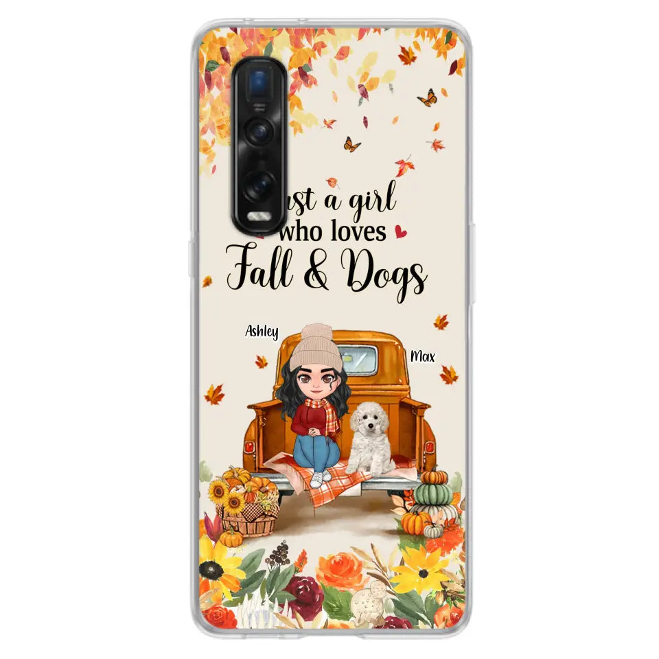 Personalized Dog Mom Autumn Phone Case - Gift Idea For Dog Lovers - Up to 5 Dogs - Case For Xiaomi/Oppo/Huawei - Just A Girl Who Loves Fall & Dogs