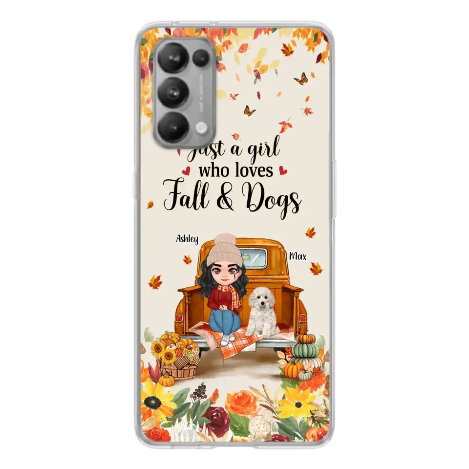 Personalized Dog Mom Autumn Phone Case - Gift Idea For Dog Lovers - Up to 5 Dogs - Case For Xiaomi/Oppo/Huawei - Just A Girl Who Loves Fall & Dogs