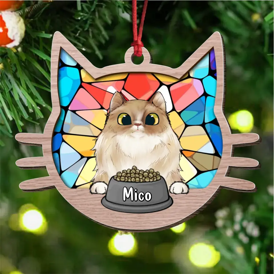 Personalized Cat Wooden Ornament - Gift Idea For Cat Lover/Christmas Gift Idea