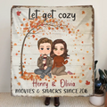 Personalized Autumn Couple Quilt/Fleece Throw Blanket - Gift Idea For Couple/Husband/Wife - Let Get Cozy