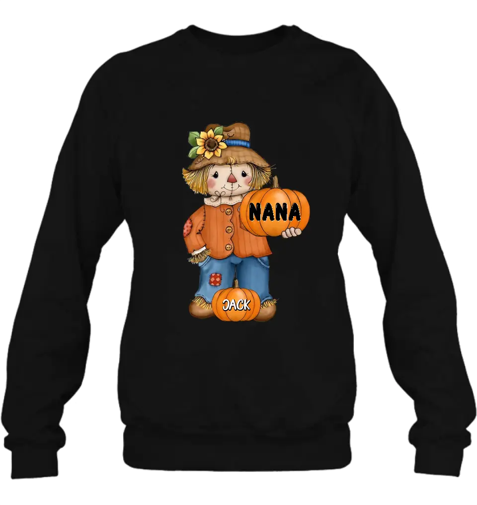 Personalized Scrarecrow Shirt/Hoodie - Up to 10 Kids - Halloween Gift for Grandma/Mom