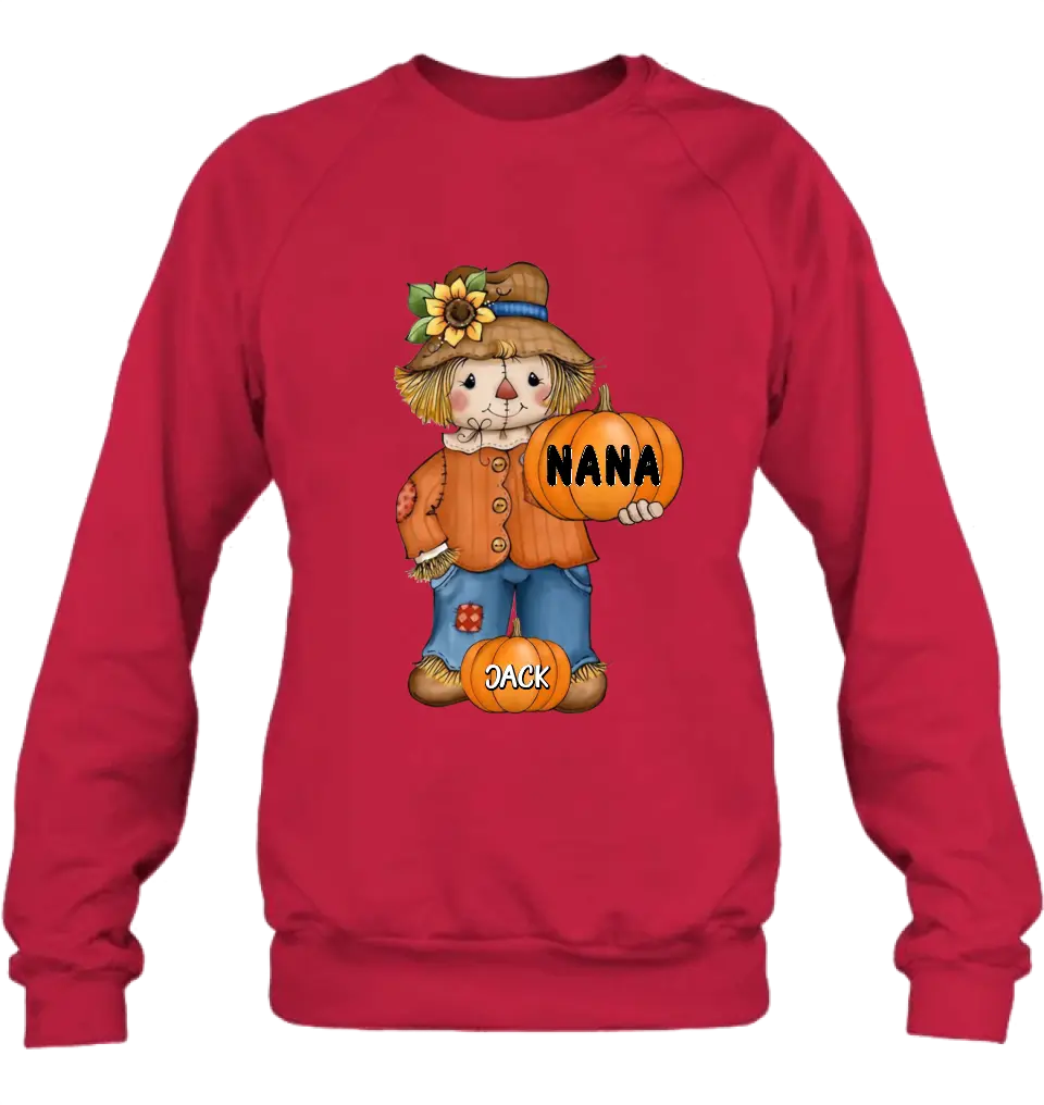 Personalized Scrarecrow Shirt/Hoodie - Up to 10 Kids - Halloween Gift for Grandma/Mom