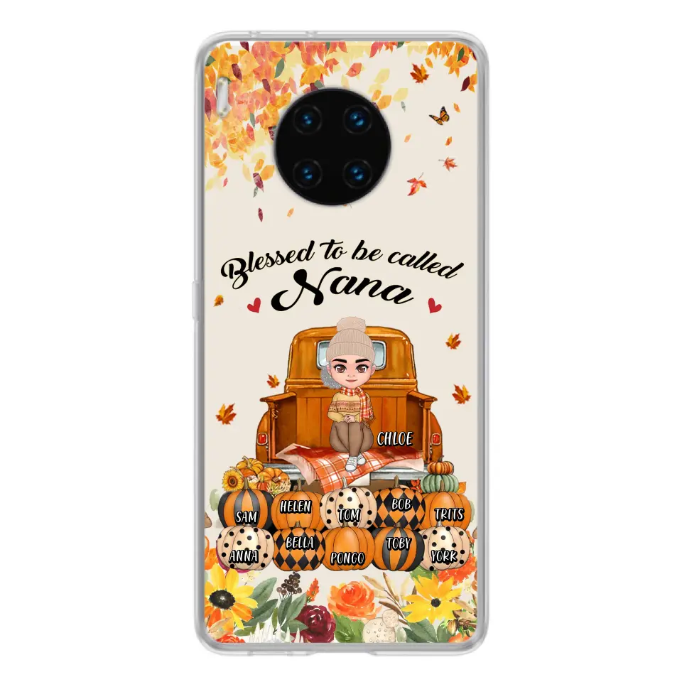 Personalized Grandma Autumn Phone Case - Gift Idea For Grandma - Up to 10 Kids - Case For Xiaomi/ Oppo/ Huawei - Blessed To Be Called Nana