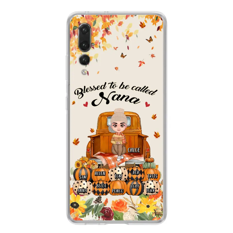 Personalized Grandma Autumn Phone Case - Gift Idea For Grandma - Up to 10 Kids - Case For Xiaomi/ Oppo/ Huawei - Blessed To Be Called Nana