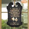 Personalized Creepy And Kooky Family Wooden Sign - Halloween Gift For Couple/Family - Up to 5 People With 4 Pets - They're Creepy & They're Kooky Mysterious And Spooky