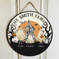 Personalized Family Circle Wooden Sign - Up to 6 People & 3 Pets - Halloween Gift Idea for Family