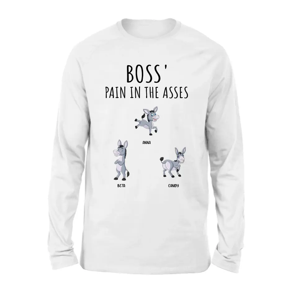 Personalized Donkeys Shirt/Hoodie - Gift Idea For Family/Grandma/Papa - Up to 12 Donkeys - Boss' Little Asses