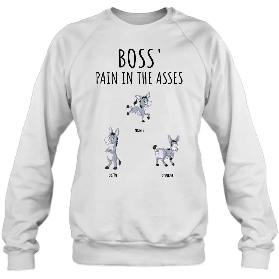 Personalized Donkeys Shirt/Hoodie - Gift Idea For Family/Grandma/Papa - Up to 12 Donkeys - Boss' Little Asses