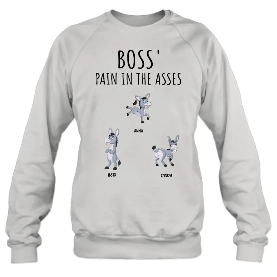 Personalized Donkeys Shirt/Hoodie - Gift Idea For Family/Grandma/Papa - Up to 12 Donkeys - Boss' Little Asses