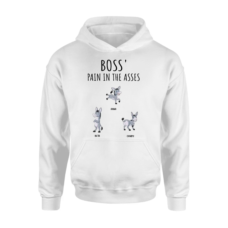 Personalized Donkeys Shirt/Hoodie - Gift Idea For Family/Grandma/Papa - Up to 12 Donkeys - Boss' Little Asses