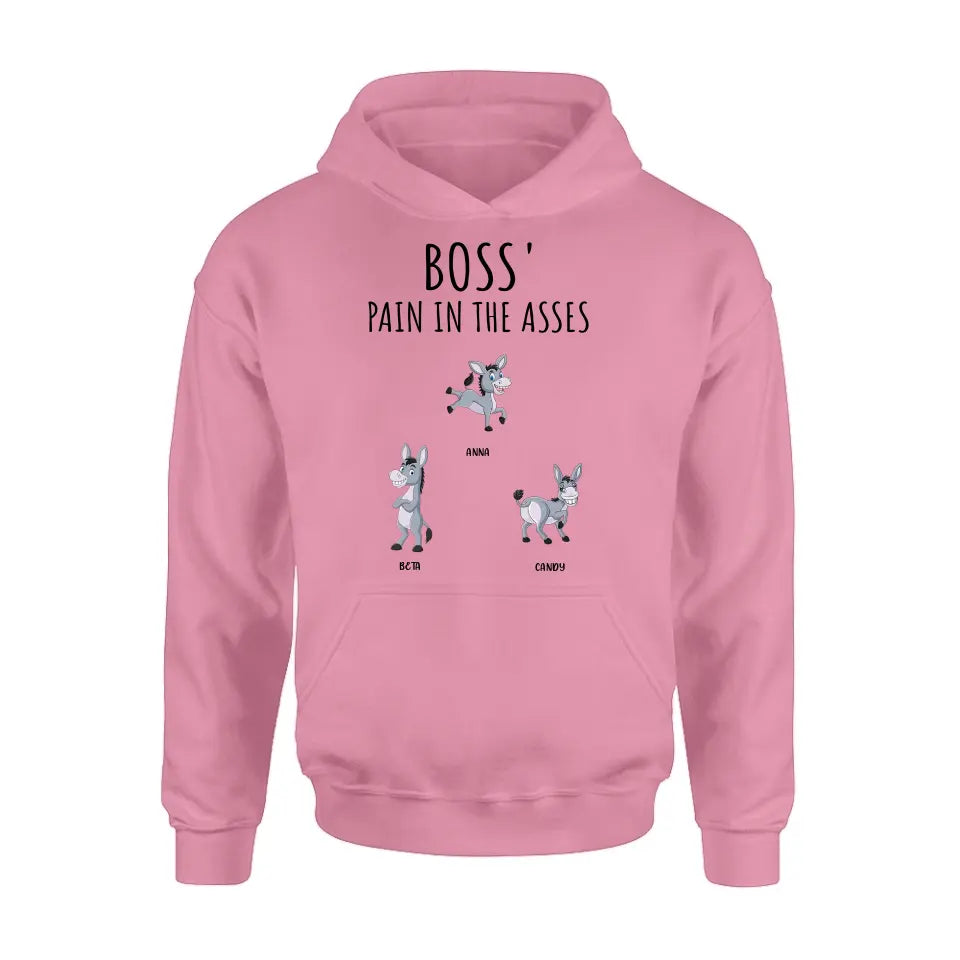 Personalized Donkeys Shirt/Hoodie - Gift Idea For Family/Grandma/Papa - Up to 12 Donkeys - Boss' Little Asses