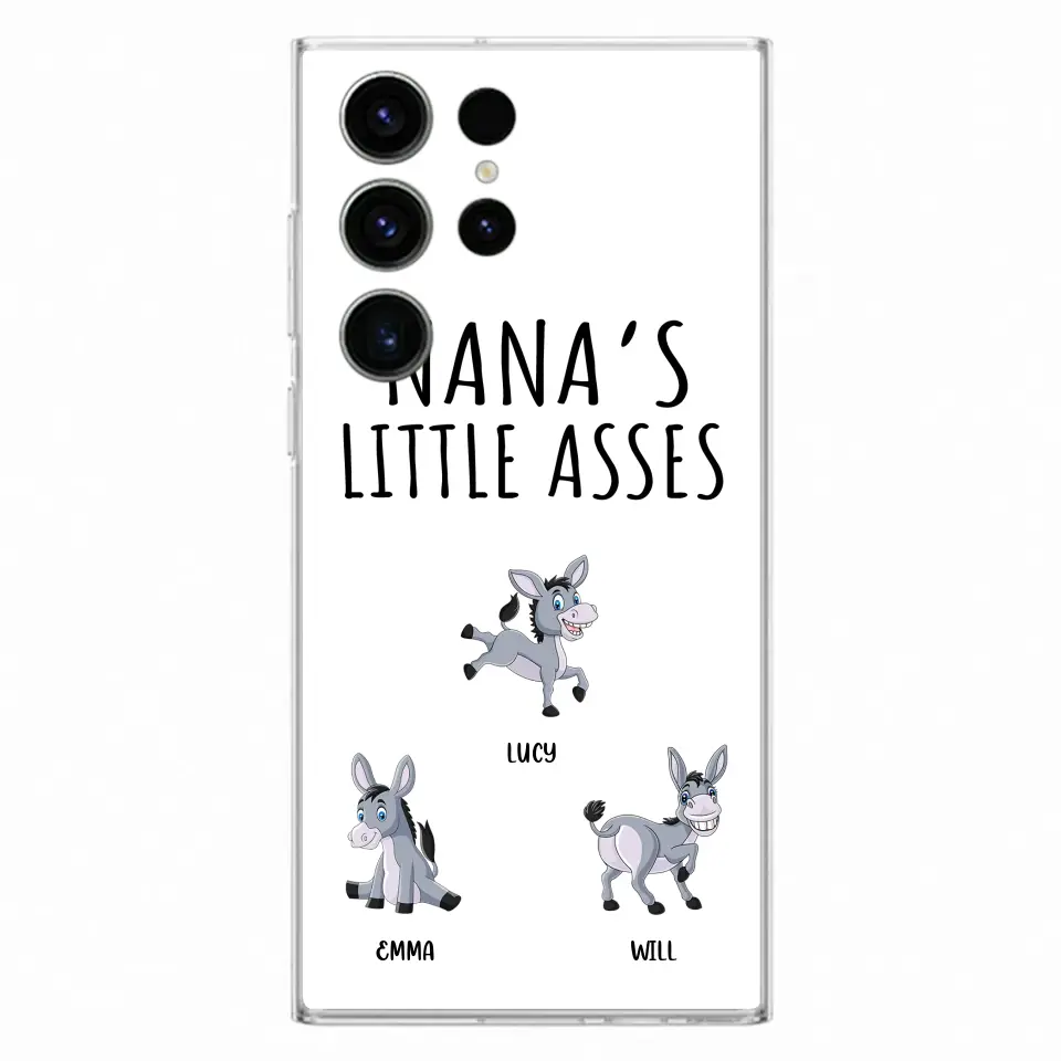 Custom Personalized Donkeys Phone Case - Gift Idea For Family/ Grandma/ Papa - Upto 12 Donkeys - Case For iPhone/ Samsung - Boss's Pain In The Asses