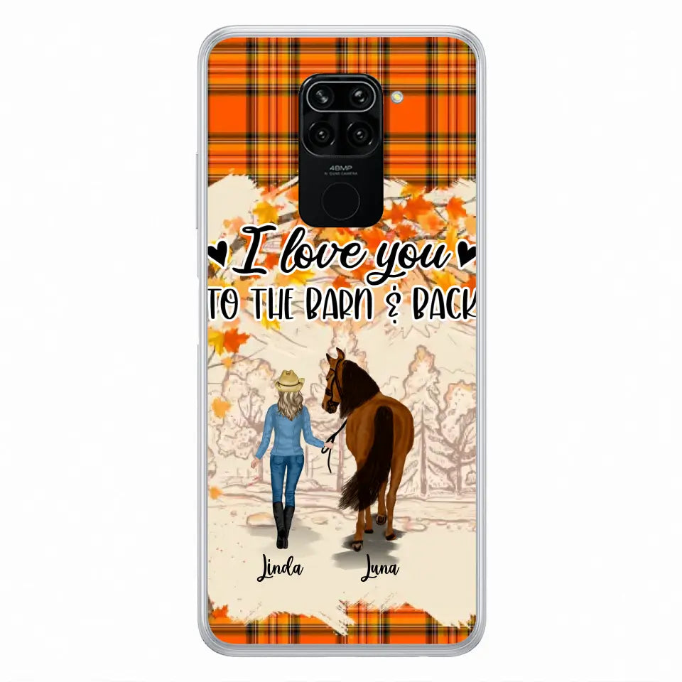 Personalized Horse Girl Phone Case - Gift Idea For Horse Lovers - Up To 6 Horses - I Love You To The Barn & Back - Cases For Oppo/Xiaomi/Huawei