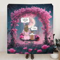 Custom Memorial Dog Mom Quilt/Fleece Throw Blanket - Up to 4 Dogs - Memorial Gift Idea For Dog Owners - I Wish The Rainbow Bridge Had Visiting Hours