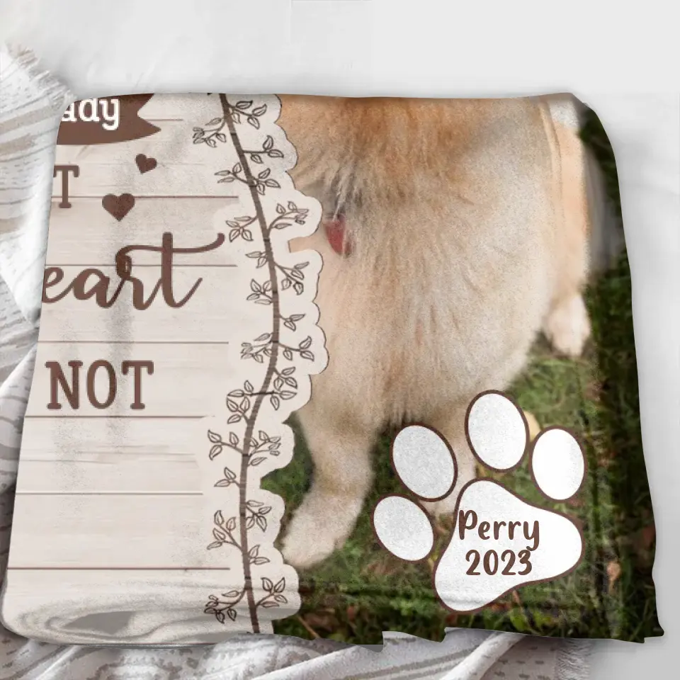Custom Memorial Pet Quilt/Fleece Throw Blanket - Upload Photo- Memorial Gift Idea for Dog/Cat Owners - Your Wings Were Ready But My Heart Was Not