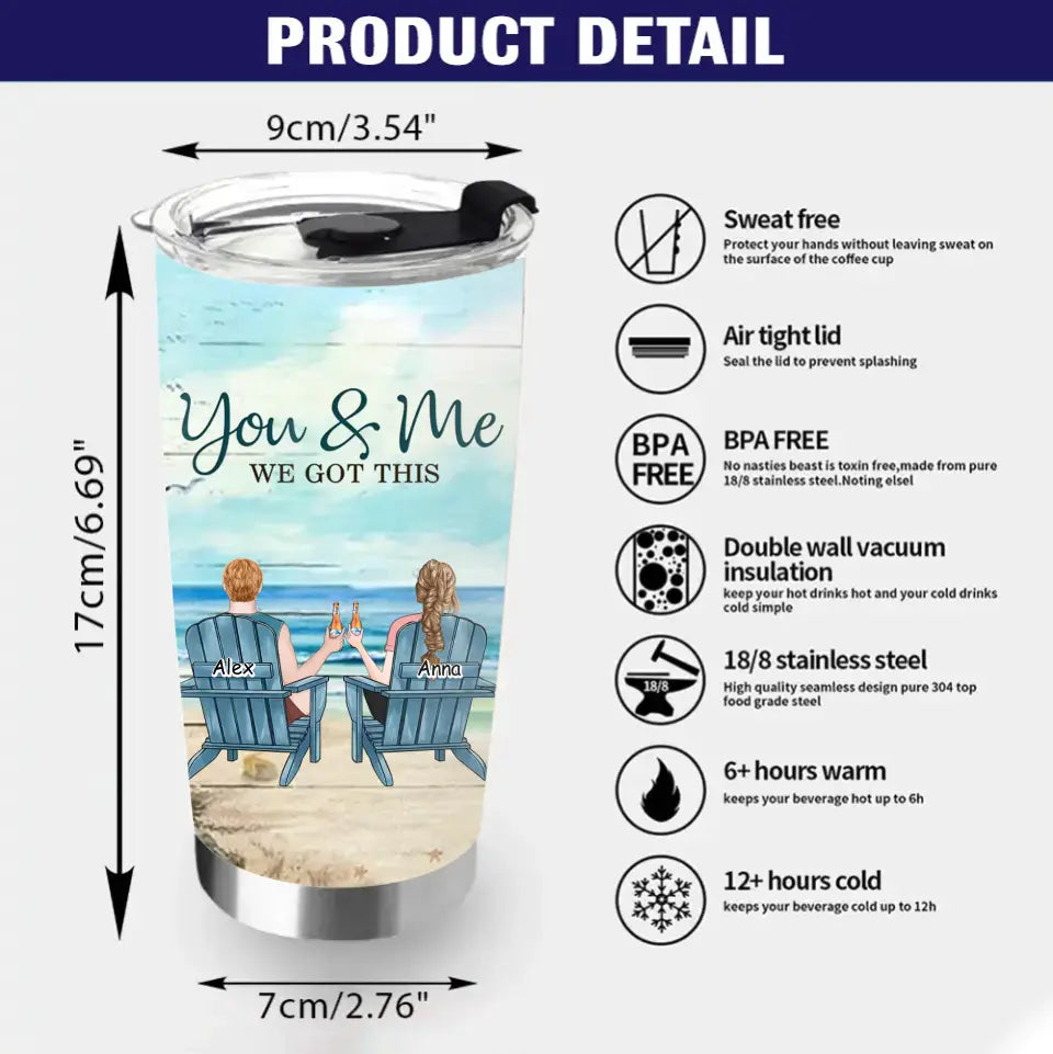 Personalized Couple Tumbler - Gift Idea for Couple/Him/Her - Anniversary Gift - Congrats On Being My Husband You Lucky Bastard