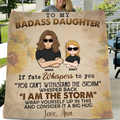 Personalized To My Badass Daughter/Son Quilt/Fleece Throw Blanket - Gift Idea From Mom - Wrap Yourself Up In This And Consider It A Big Hug