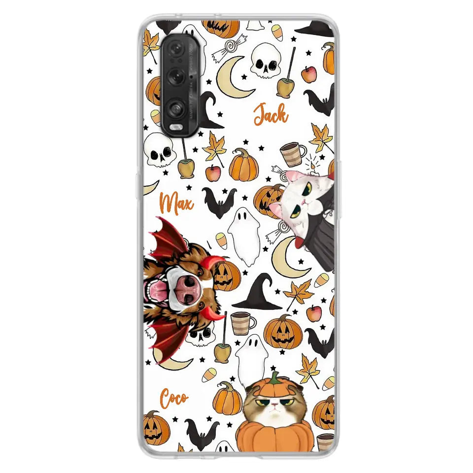 Personalized Halloween Pet Phone Case - Up to 3 Pets - Gift Idea For Dog/Cat Owners - Case for Oppo/Xiaomi/Huawei