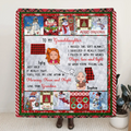 Personalized Granddaughter/Grandson Fleece Throw Blanket/Quilt/Pillow Cover - Gift Idea For Christmas From Grandma - Just Hold It Really Tight