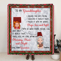Personalized Granddaughter/Grandson Fleece Throw Blanket/Quilt/Pillow Cover - Gift Idea For Christmas - I Hugged This Soft Blanket