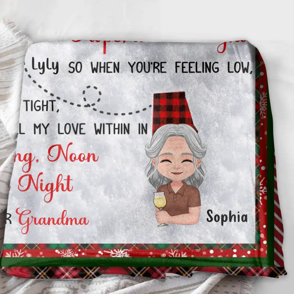 Personalized Granddaughter/Grandson Fleece Throw Blanket/Quilt/Pillow Cover - Gift Idea For Christmas - I Hugged This Soft Blanket