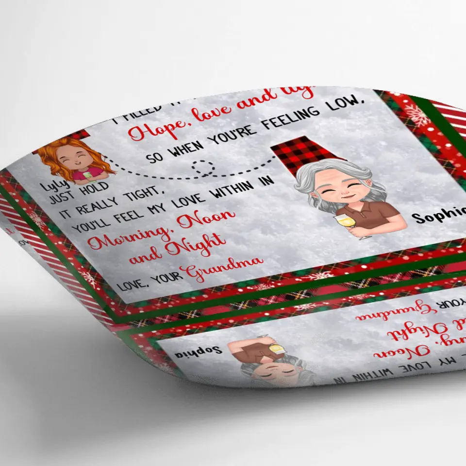 Personalized Granddaughter/Grandson Fleece Throw Blanket/Quilt/Pillow Cover - Gift Idea For Christmas - I Hugged This Soft Blanket