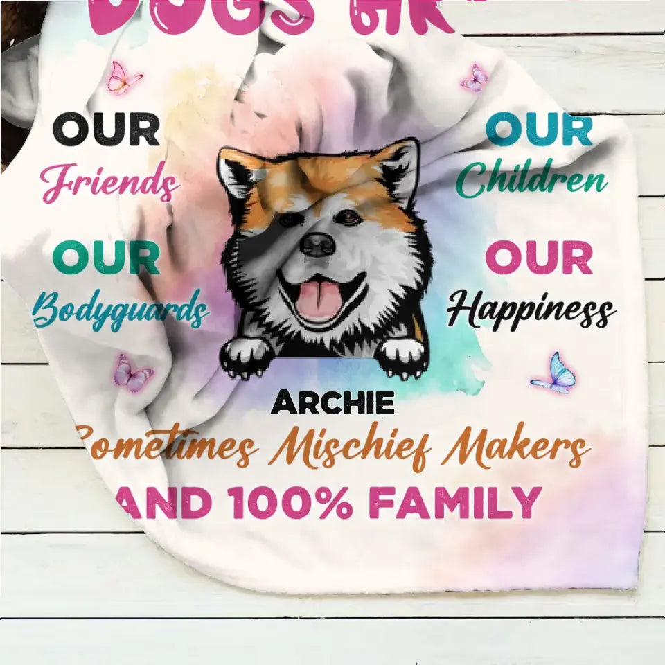 Personalized Dog Fleece Throw Blanket/Quilt/Pillow Cover - Gift Idea For Dog Lovers - Dogs Are Our Friends Our Bodyguards