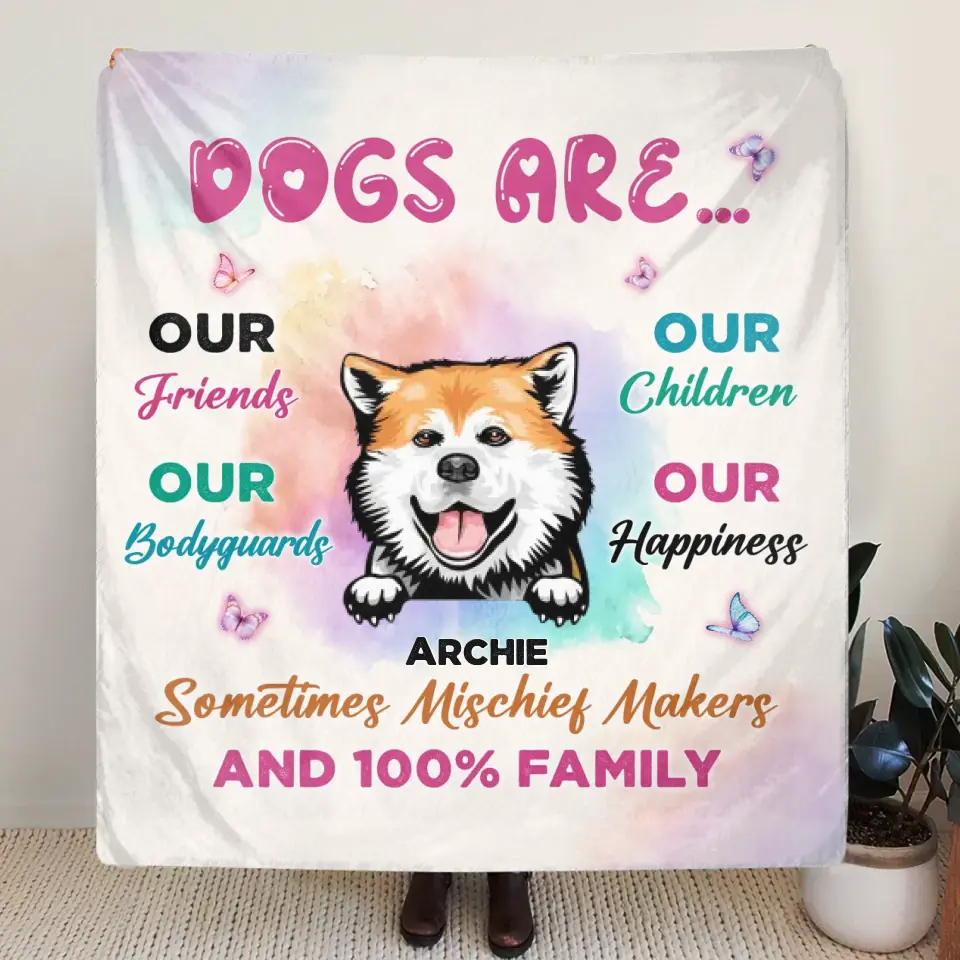 Personalized Dog Fleece Throw Blanket/Quilt/Pillow Cover - Gift Idea For Dog Lovers - Dogs Are Our Friends Our Bodyguards