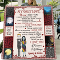 Personalized Halloween Couple Fleece Throw Blanket/Quilt - Gift Idea For Couple/Halloween - I Love You Forever & Always