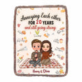 Personalized Couple Fringe Blanket - Gift Idea For Couple/Anniversary - Annoying Each Other For 20 Years And Still Going Strong