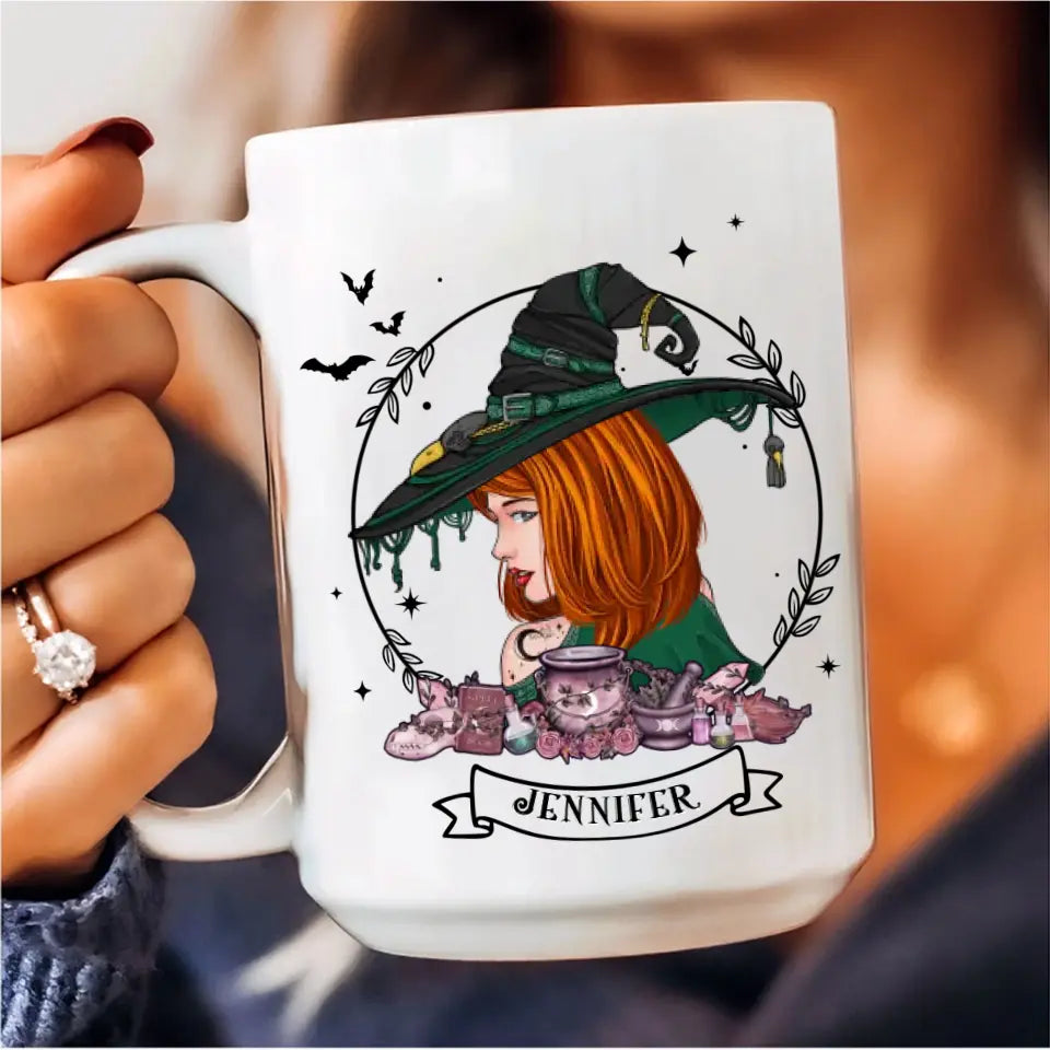 Personalized Witch Coffee Mug - Gift Idea For Halloween/Witch Lovers - I'm Not A Bad Witch I'm A Real Witch
