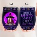 Personalized Witch Wine Tumbler - Gift Idea For Halloween/Witch Lover - I'm Not A Bad Witch