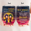 Personalized Witch Wine Tumbler - Gift Idea For Halloween/Witch Lovers/Besties - Up to 2 Girls - Witches By Nature Bitches By Choice