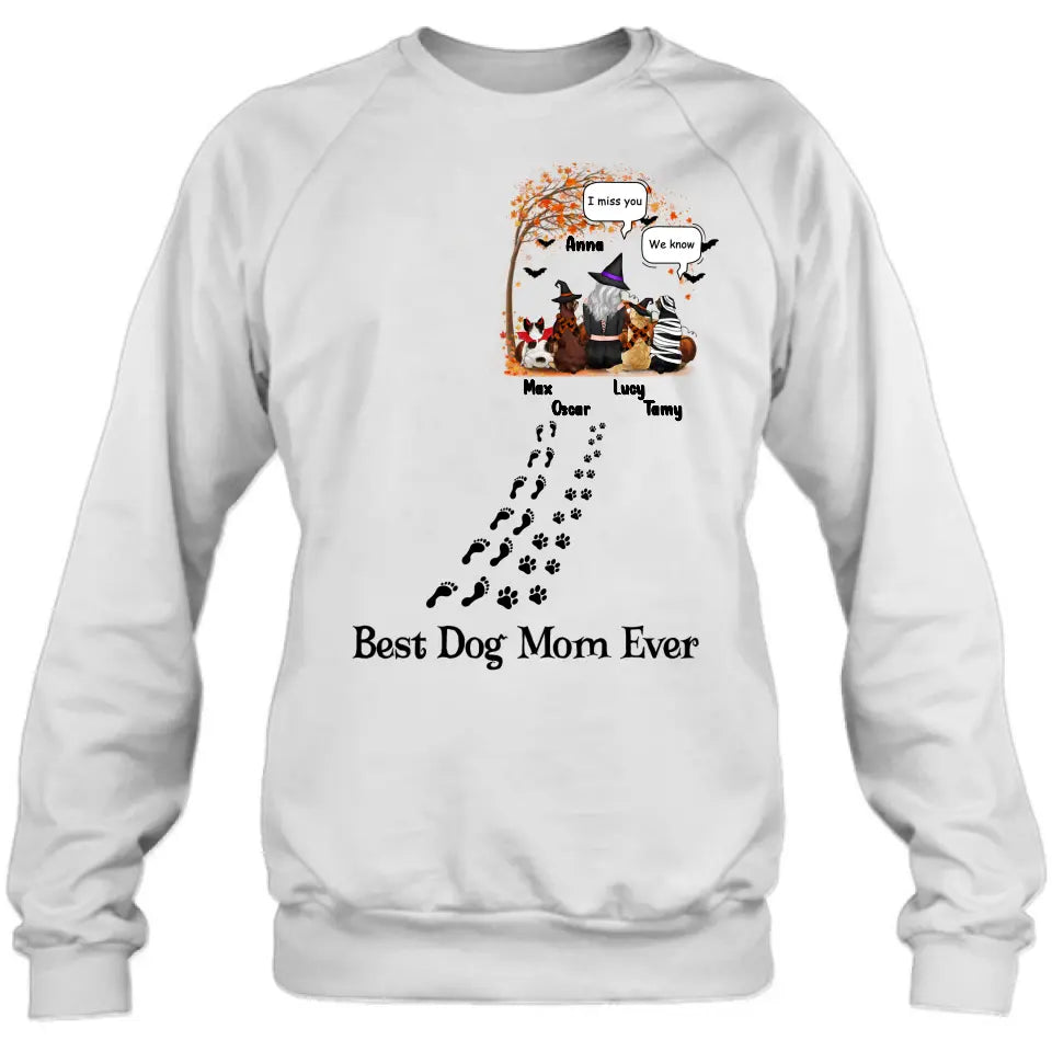 Personalized Halloween Shirt/Hoodie - Gift Idea For Halloween/Dog Lovers - Up to 4 Dogs - I Miss You