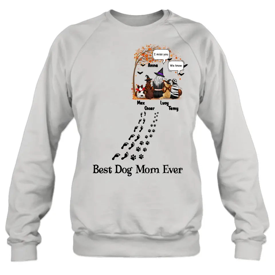 Personalized Halloween Shirt/Hoodie - Gift Idea For Halloween/Dog Lovers - Up to 4 Dogs - I Miss You