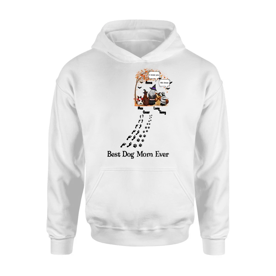 Personalized Halloween Shirt/Hoodie - Gift Idea For Halloween/Dog Lovers - Up to 4 Dogs - I Miss You