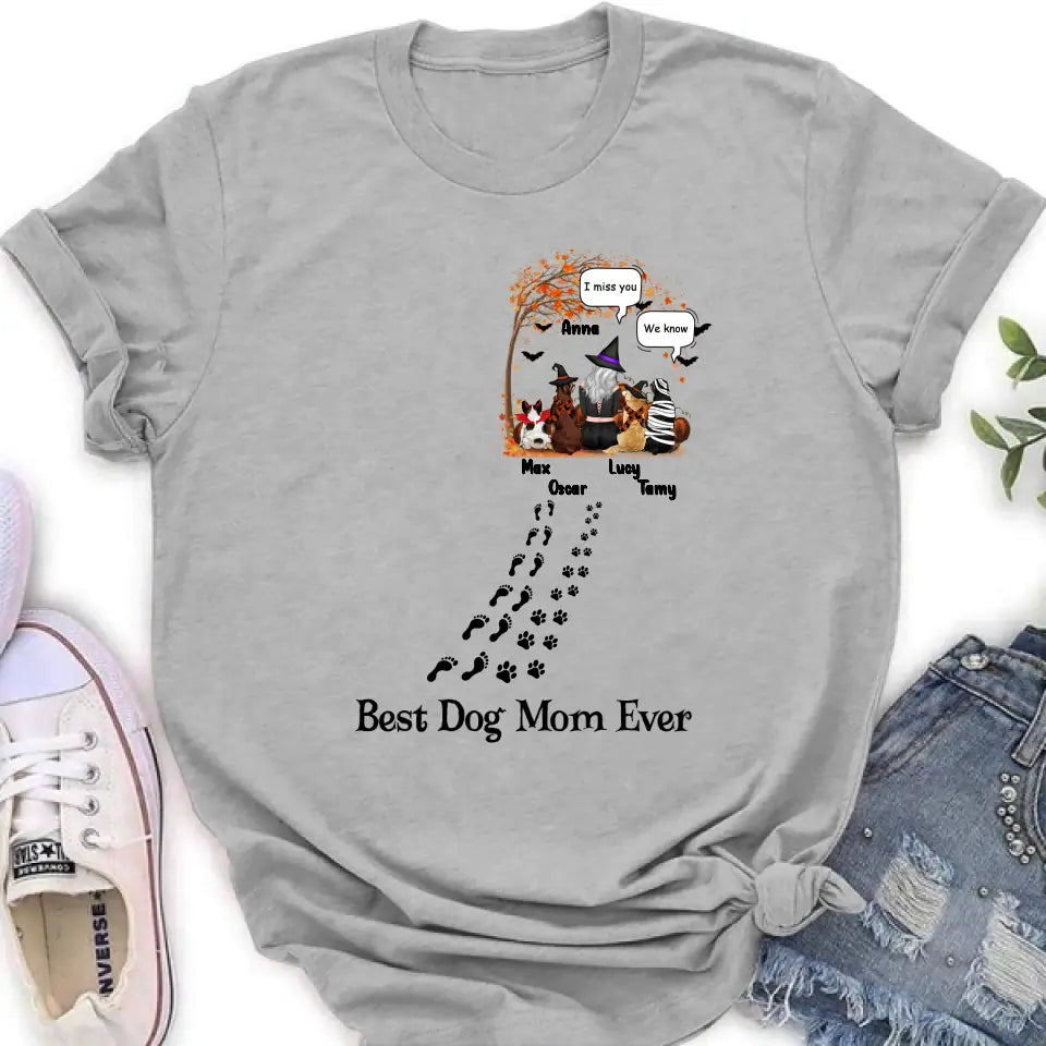 Personalized Halloween Shirt/Hoodie - Gift Idea For Halloween/Dog Lovers - Up to 4 Dogs - I Miss You