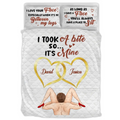 Personalized Couple Quilt Bed Sets - Gift Idea For Him/Her - I Took A Bite So... It's Mine