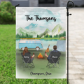 Personalized Camping Flag Gift Idea For The Whole Family - Couple/Parents With Kids & Pets - Father's day gift from wife to husband - Family Name