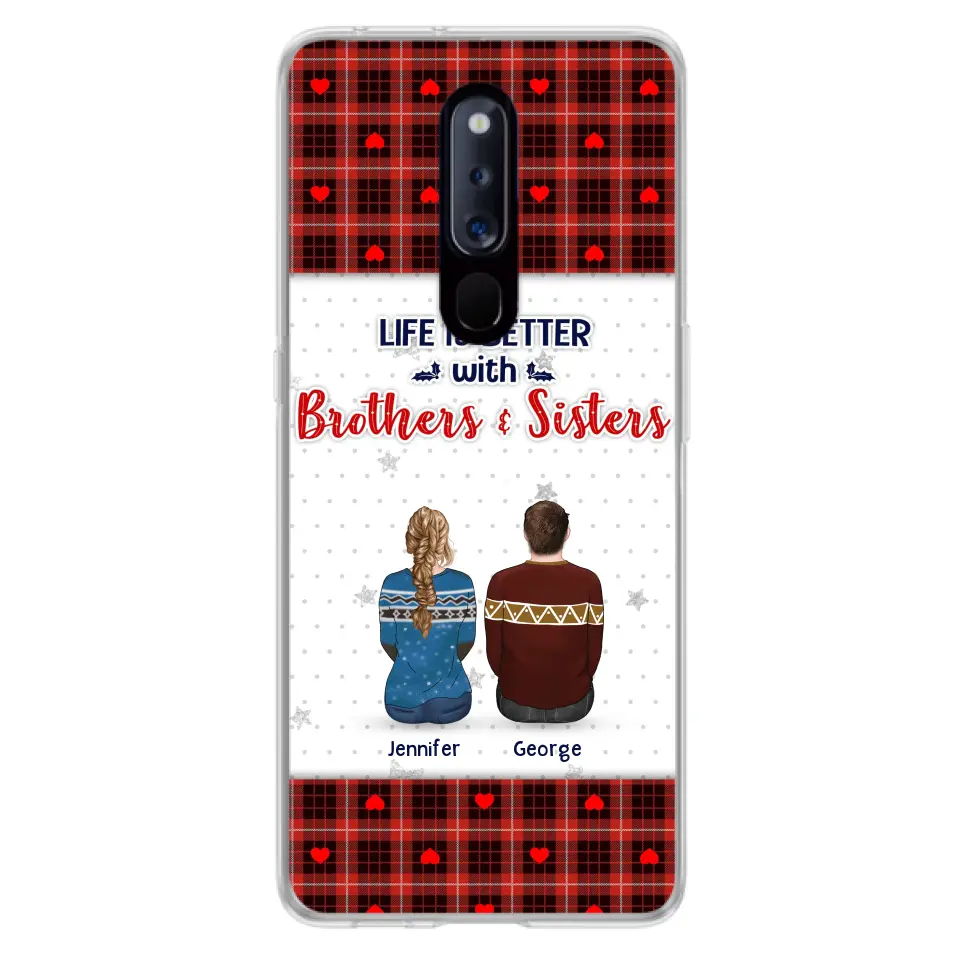 Personalized Brothers Sisters Phone Case - Up to 10 People - Christmas Gift Idea For Siblings/ Family - Life Is Better With Brothers & Sisters - Case For Oppo/Xiaomi/Huawei