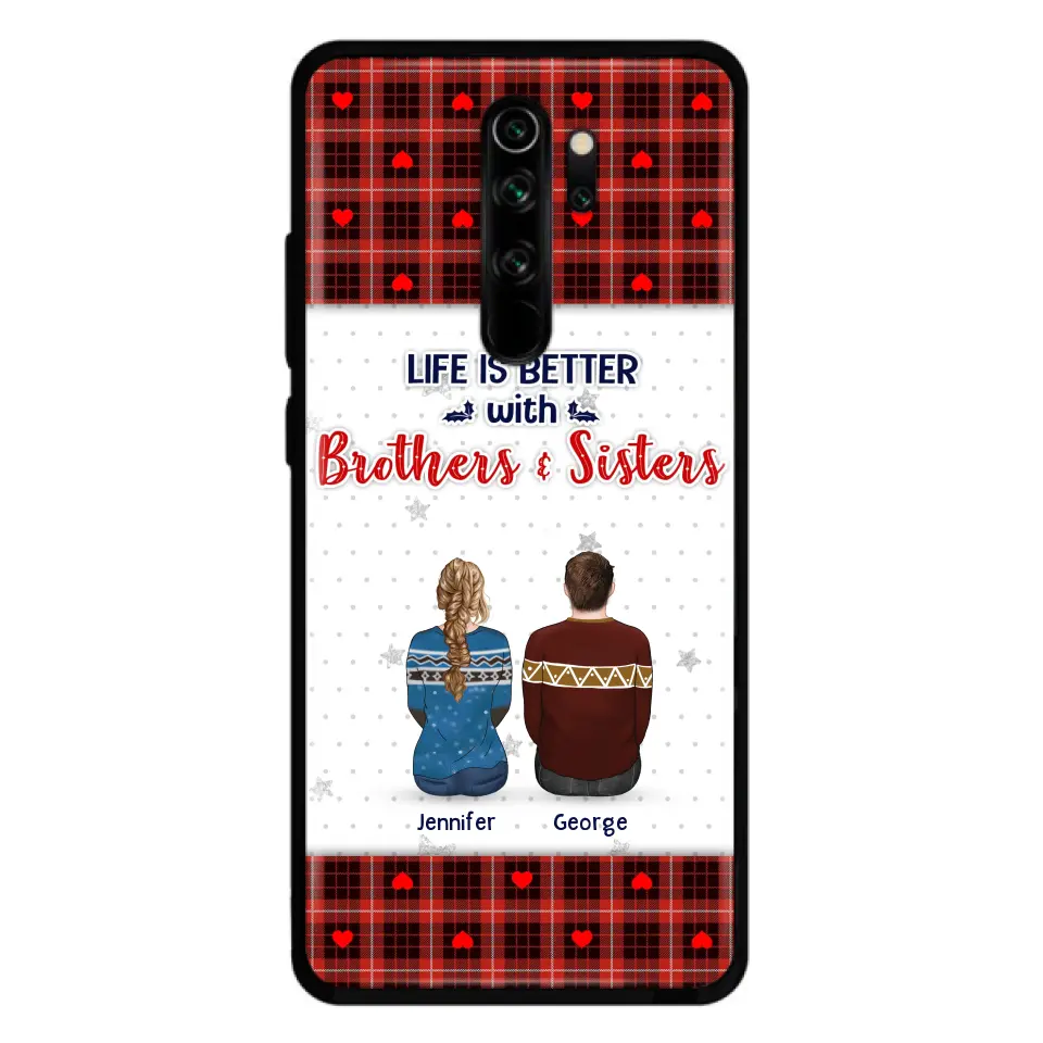 Personalized Brothers Sisters Phone Case - Up to 10 People - Christmas Gift Idea For Siblings/ Family - Life Is Better With Brothers & Sisters - Case For Oppo/Xiaomi/Huawei