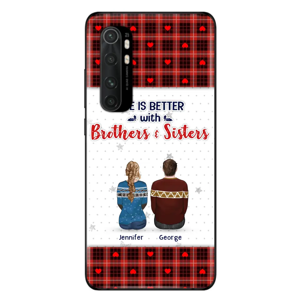 Personalized Brothers Sisters Phone Case - Up to 10 People - Christmas Gift Idea For Siblings/ Family - Life Is Better With Brothers & Sisters - Case For Oppo/Xiaomi/Huawei