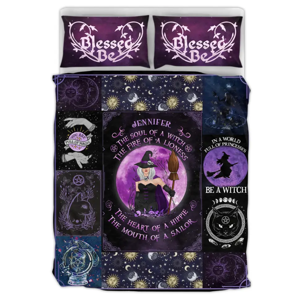 Personalized Witch Quilt Bed Sets - Halloween Gift Idea For Witch Lovers - The Soul of A Witch The Fire Of A Lioness