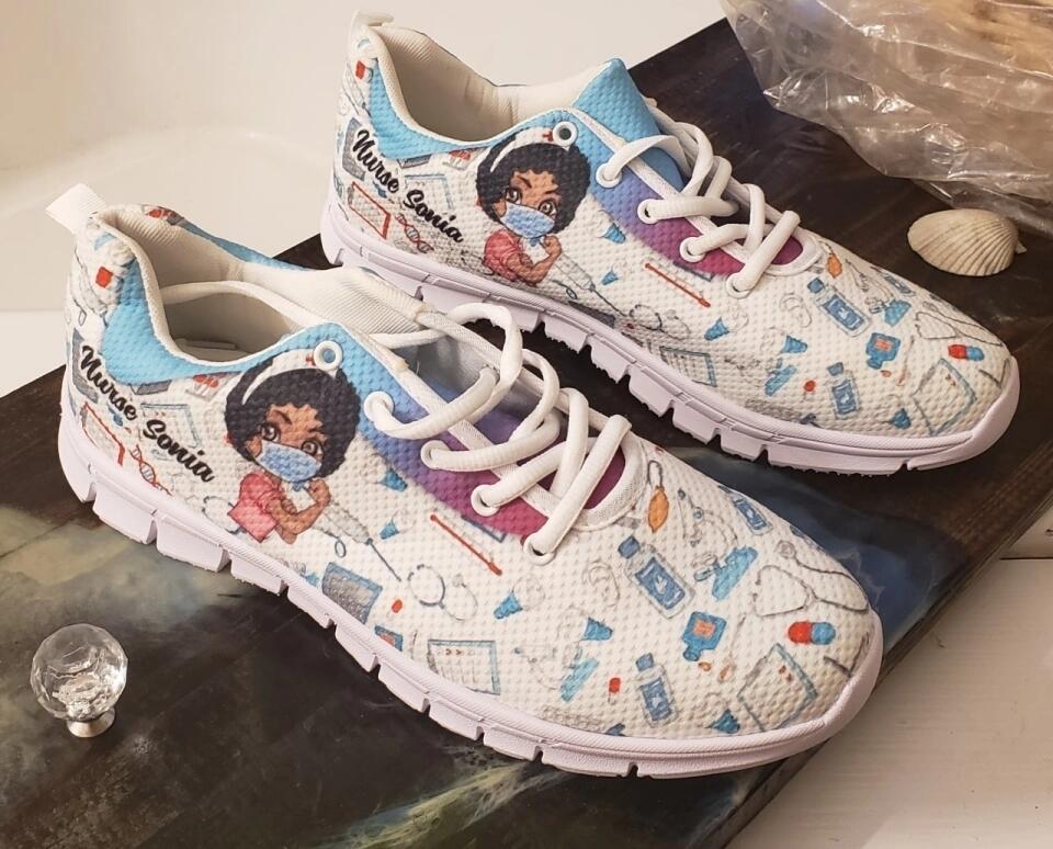 Personalized Pet Photo Pattern White/Black Sneakers - Gift Idea For Pet Lovers