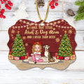 Personalized Dog Mom Wooden Ornament - Christmas Gift Idea For Dogs Lovers - Up to 4 Dogs - I Have Two Titles Aunt & Dog Mom And I Rock Them Both